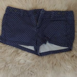 Size 0 Navy and White Polka Dot Short